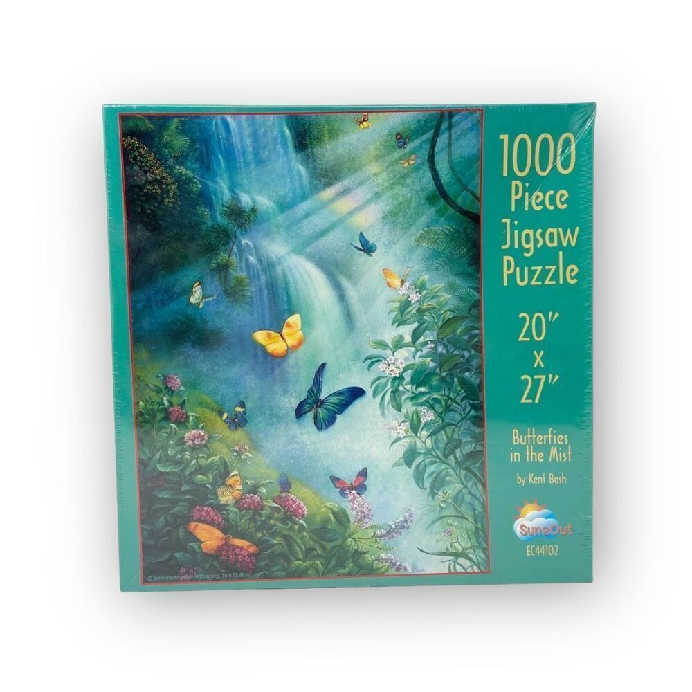 Vintage SunsOut Butterflies In The Mist 1000 piece Jigsaw Puzzle 20”x27” EC44102